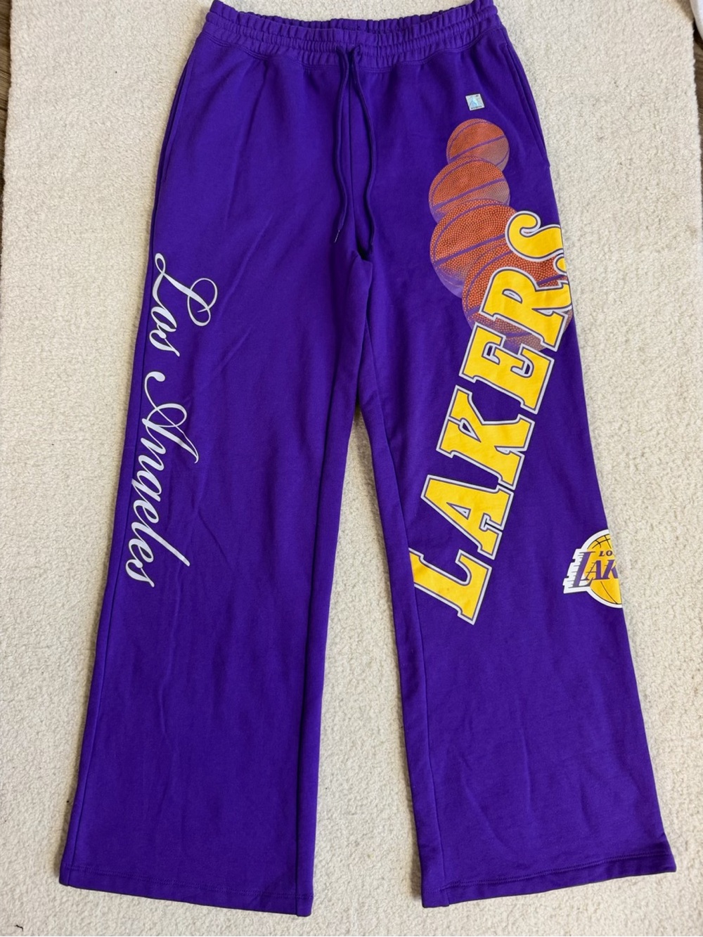 Los Angeles Lakers Purple Graphic Sweatpants LA Medium M Joggers Sweats